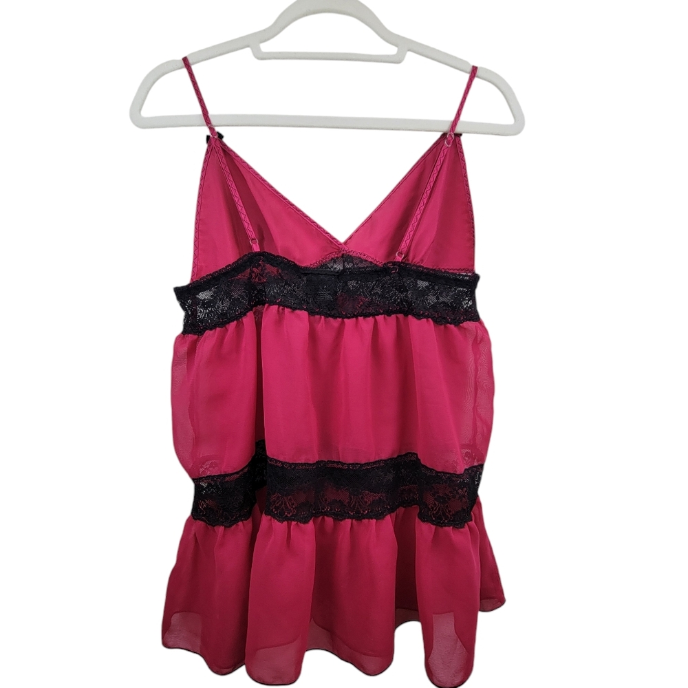 Secret Treasures Pink and Black PJ Top Size Medium - Picture 2 of 7